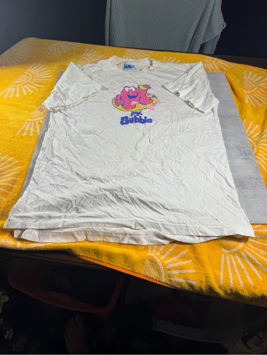 Mr bubble Other - White Graphic T-Shirt with Pink MR Bubble Character